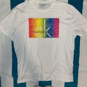 Calvin Klein rainbow logo tee
